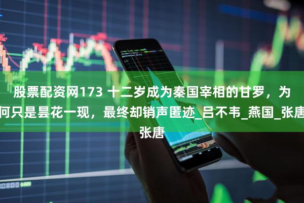 股票配资网173 十二岁成为秦国宰相的甘罗，为何只是昙花一现，最终却销声匿迹_吕不韦_燕国_张唐